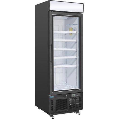 Vitrine réfrigérée négative avec caisson lumineux Polar Série G 412L noire (1/4)