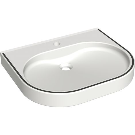 KWC AR Waschtisch, VARIUScare, MIRANIT,  550x120x450 mm, barr-frei, Farbstreifen