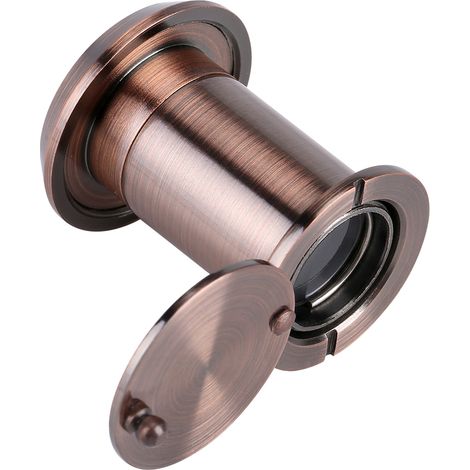 Visionneuse de porte grand angle en verre optique pour sécurité domestique (bronze rouge)