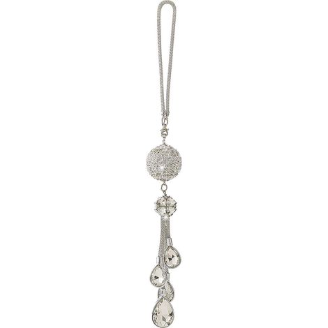 Glitzernde Autoaccessoires für Damen und Herren, niedliche Autodekoration für Damen, glückbringender Kristall-Traumfänger-Anhänger, hinten (30 mm transparent) (weiß) (1/5)