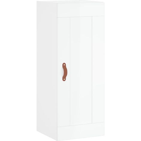 Buffet,Bahut,Armoire murale blanc brillant 34,5x34x90 cm bois d'ingénierie CFW14842 (1/5)