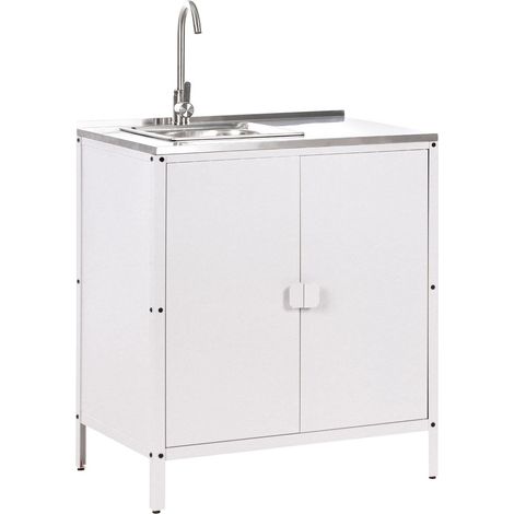 Outdoor-Küchenschrank mit Spüle VILAMA Weiß