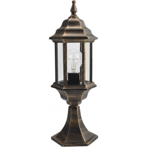 FAB 149471016 Außenwand Aluminium Pollux 1xe27 Schwarz / Gold 48,5x17x17 Cm Ip44