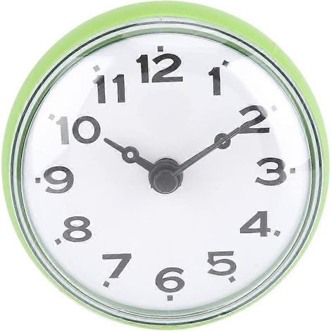 Mini horloge murale étanche avec ventouses pour salle de bain, cuisine, salon, chambre (1/5)