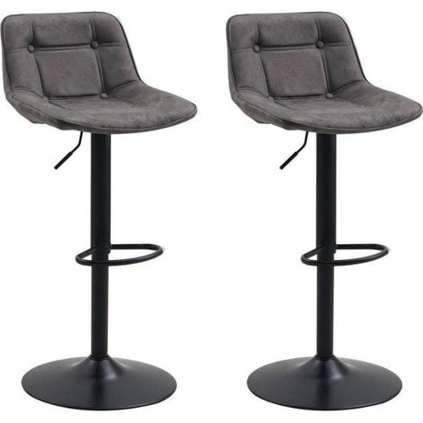 Set mit 2 industriellen drehbaren Barhockern aus