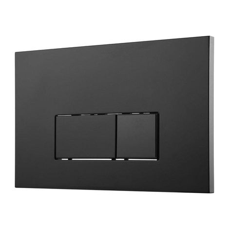 FugaFlow Metal Plaque de commande - pour réservoir Geberit UP320 - 24.4x16.2cm - dualflush - boutons rectangulaires - métal - Noir mat (1/5)