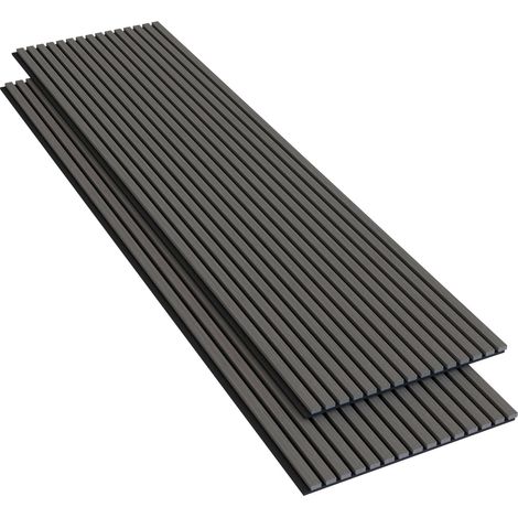 Lot de 2 - 240 x 60 cm - Ep. 21 mm chêne gris panneaux muraux décoratifs et acoustiques en bois de la gamme Ocean