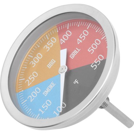 Thermomètre à aiguille en métal pour four (100-550 °F) pour fumage, barbecue et cuisson domestique (1/5)