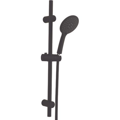 ONDEE ZEN - Kit barre de douche à douchette sans mitigeur SILKY - H65cm - Finition noir mat (1/5)