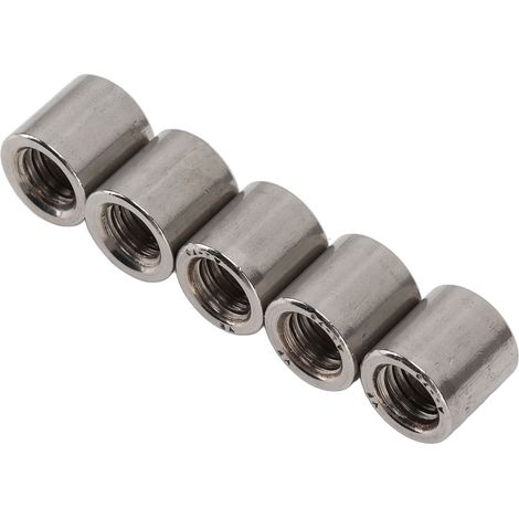 Écrous-raccords cylindriques M8x1,25 inox 304, tige filetée femelle, 12mm, lot de 50 pièces, connecteur de tige ronde (1/5)