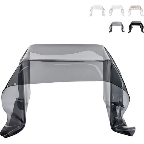 Tavolino basso quadrato da salotto di design in plexiglass Drappeggi - Grigio Fumé (1/5)