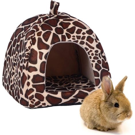 Maison Pour Petit Animal - Cabane Chaude En Peluche Avec Intérieur Rembourré - Pour Lapin Cobaye Furet Hérisson Chinchilla - 1 Pièce (1/5)