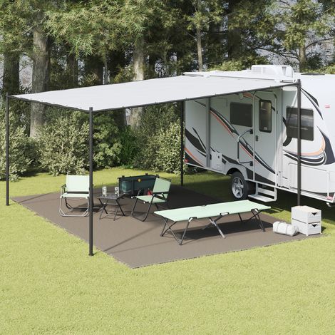 vidaXL  Tent Carpet  Folding Manual Light Grey 600 x 400 cm Polyethylene