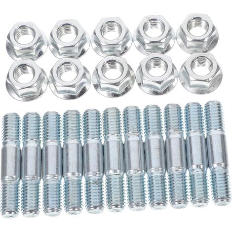 Vis à Double Extrémité M8 Écrous pour Guide-chaîne de Tronçonneuse, Lot de 10 Sets de Sets Fixation Fiable et Compatible, Accessoires D’entretien pour Outils de Jardin Motorisés (1/5)