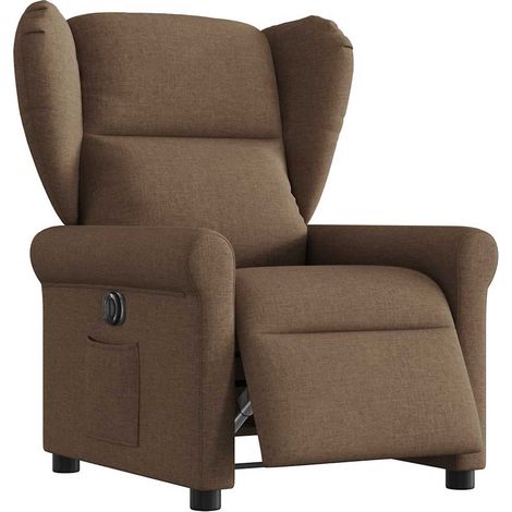 Fauteuil inclinable électrique-Chaise de relaxation-Fauteuil Relax Marron Tissu 382731 (1/5)