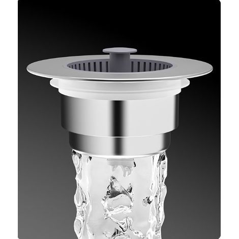 2 filtres d'évier, bouchons de vidange d'évier de cuisine en acier inoxydable pour évier de contrôle excentrique, anti - blocage vidange rapide (diamètre extérieur 10.8cm diamètre intéri (1/5)