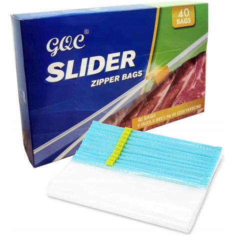Bolsas Ziploc, 40 unidades, 23 x 15 cm, herméticas con cierre ZIP.
