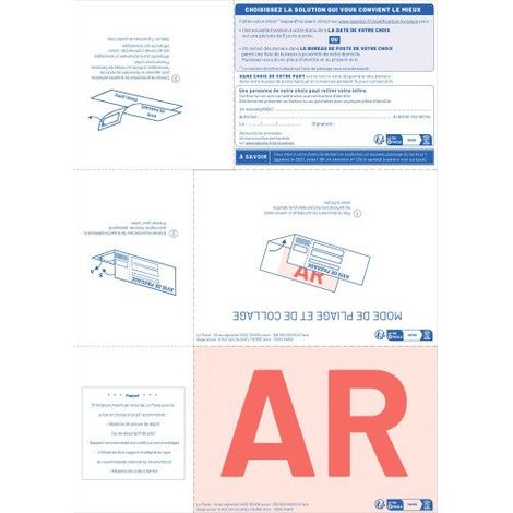 Formulaire imprimé pour recommandé avec AR A4 IB1 - Boîte de 1000 - Maxiburo (1/3)