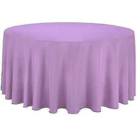 Nappe ronde en polyester pour réception de mariage disponible en blanc noir rouge bleu et or - Diamètre 220 cm - Violet clair (1/5)