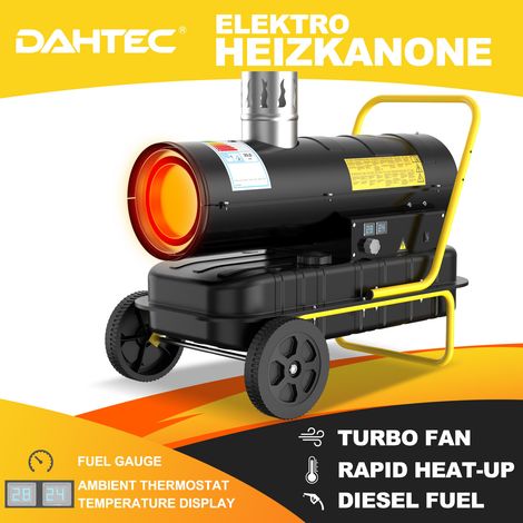 Indirect Diesel Space Heater, 20 KW Industrial Heaters, 38L Large Fuel Tank, Adjustable Thermostat, Wheeled, Overheat Protection, Suitable for Workshops, Building Sites and Agricultural [Energy Class  (1/5)