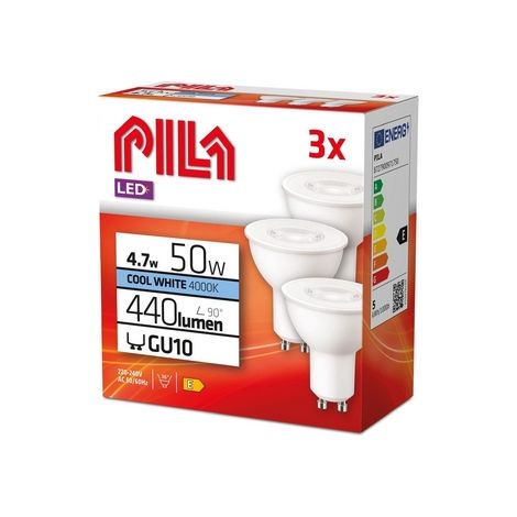 PILA LED-Lampe GU10 4,7W kalte Farbe 3 Stück