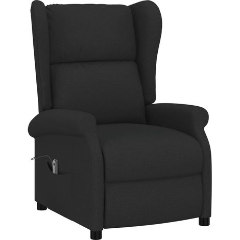 Fauteuil relax TV avec rebord latéral très confortable en tissu noir DEC028620 (1/5)