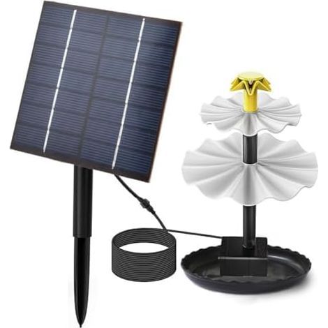 Fontaine solaire 2,5 W 7 V avec 9 têtes de buse et design étanche IP68, bain d'oiseaux, étang de jardin et décoration extérieure de terrasse (1/5)