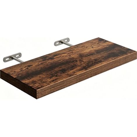 Étagère murale flottante 40 cm MDF effet flottant support de fixation inclus étagère bois pour rangement livres structure robuste installation simple (1/5)