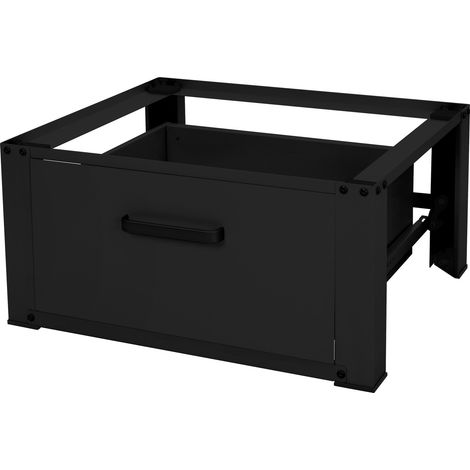 ML-Design Base per Lavatrice Asciugatrice Frigorifero con Cassetto 63 x 54 cm in Acciaio Nero Portata fino a 150 kg Piedistallo Supporto Rialzato Protettivo per Elettrodomestici Carichi Pesanti (1/6)