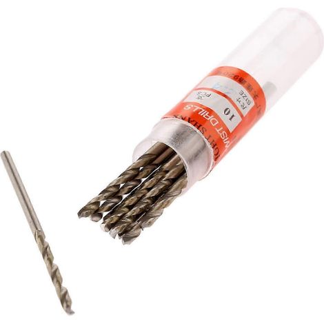 Foret hélicoïdal miniature en acier rapide 10 x 2 mm à queue droite, compatible avec les perceuses électriques (1/5)