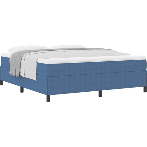 Maison Exclusive - Lit à ressorts Bleu 180 x 200 cm Tissu en velours côtelé (1/5)