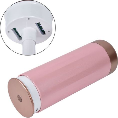 Boîte de rangement pour pinceaux de maquillage rose, chargement USB Type-C, écran LED portable et couvercle anti-poussière. (1/5)