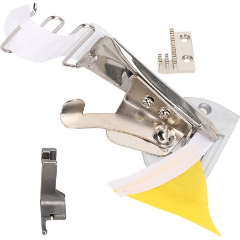Pied presseur double replieur 38mm pour machine à coudre industrielle, accessoire surjeteuse point noué, ourlet vêtement et semelle intérieure, couture professionnelle (1/5)