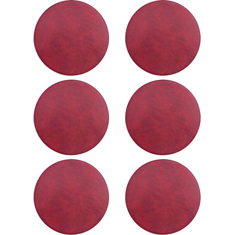Bardusch-6 sous-verres ronds en cuir de 10 cm, imperméables, résistants à l'huile et isolants thermiques, pour tasses à thé et à café en PVC.///// (1/5)