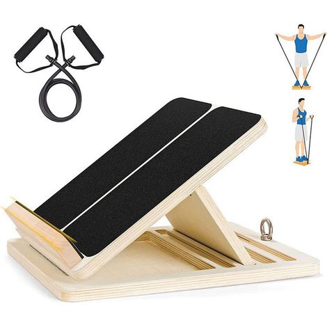 Pedana di stretching inclinata regolabile per polpacci, ideale per squat, stretching muscolare e allenamento dell'equilibrio in palestra e all'aperto. (1/4)