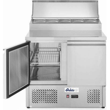 Saladette avec vitrine réfrigérée GN surélevée - Hendi