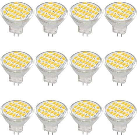 MR11 GU4 Ampoule LED lumière lumières DC/AC 1030V 3 W, 12V, 24V, 30W Ampoule halogène équivalent,Blanc chaud 3000K(lot de 12) (1/5)