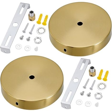 Kit de Canopée Lumineuse Lustre Moderne, Kit de Lumière Pendant, Plaque de Couverture de Plafond, Doré Plaque de Plafond de Remplacement pour Lustre Luminaires (1/5)