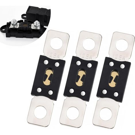 3 x High Intensity Fuses 125A for Cars Trucks, Bolted Circuit Protection, Auto Electrical Safety, Durable Resistant Reliable, Universal Anti Overload, Easy Installation (1/5)