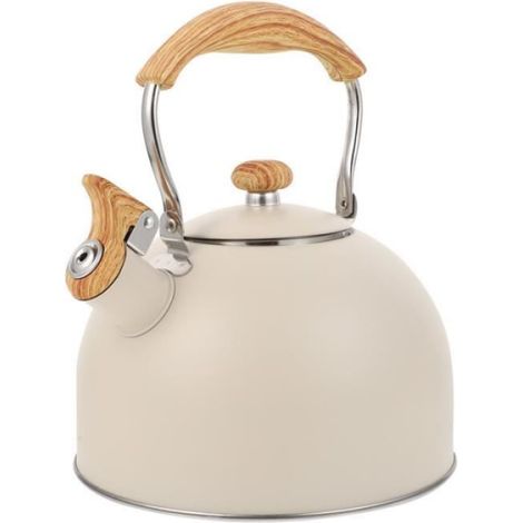 Bouilloire Sifflante - 2.5 L - Acier Inoxydable - Beige - Pour Cuisiniere A Induction Et Gaz - 1 Piece (1/4)