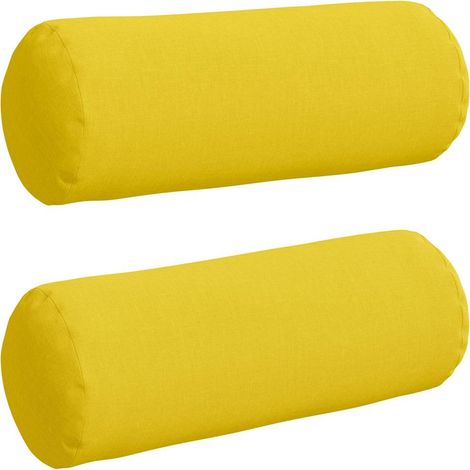 Maison Exclusive - Cuscini a rullo 2 pcs Giallo Chiaro Ø 25 x 70 cm Tessuto