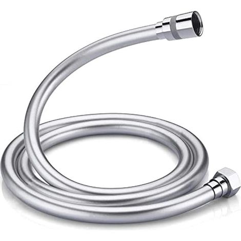 Flexible de douche universel COMPLENTO-G852 (G1/2 pouce, 1,5 m), anti-torsion et anti-pliure, PVC/blanc (1/5)
