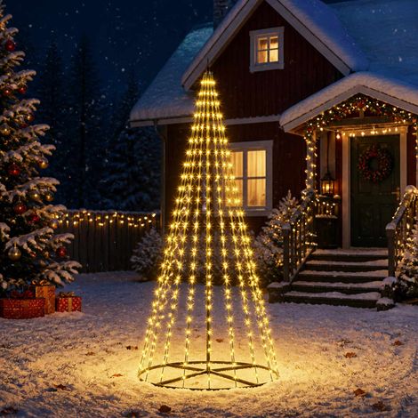 vidaXL Albero di Natale LED 235 cm 500 LED Bianco caldo Ferro (1/5)