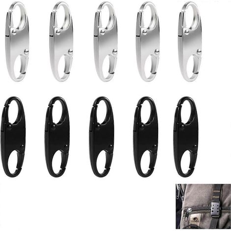 Lot de 10 tirettes de fermeture éclair antivol en alliage de zinc robuste, clips de sécurité, pour sécuriser vos effets personnels (noir et jaune). (1/5)