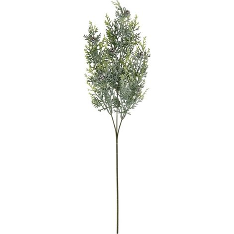 Frosted Pine Tall Stem with Pinecones - Plastic - L27 x W27 x H77 cm - White