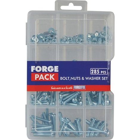 Forgefix Hexagon Bolt Nut & Washer Kit 285 Piece (1/2)