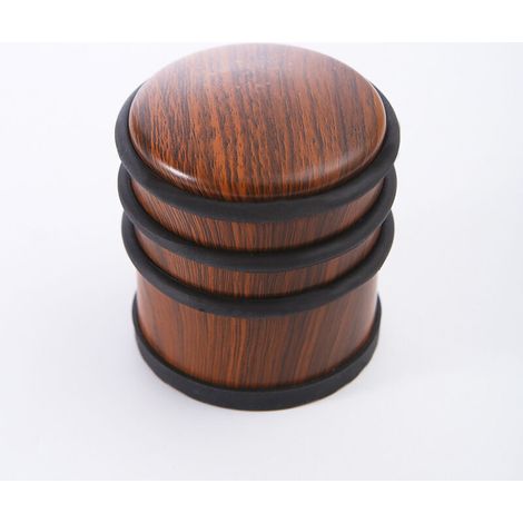 7x8cm - high natural wood effect doorstop with rubber strap