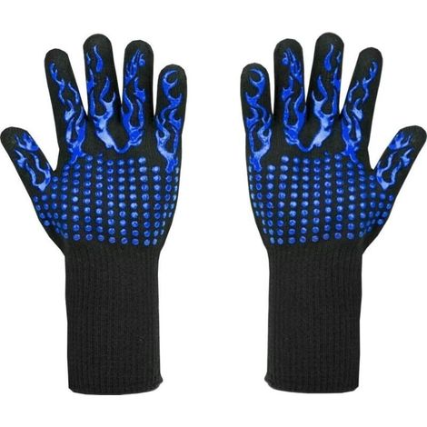 Gants de barbecue résistants à la chaleur jusqu'à 800 °C – Gants résistants aux coupures L5 – Gants de cuisine de qualité supérieure pour BBQ. cuisiner. pâtisserie et soudure (1 paire de 33 (1/3)