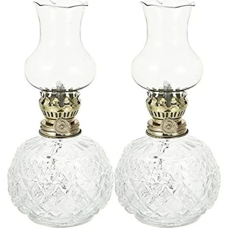 1 Paire Rétro Lampe À Huile, Clair Kérosène Lampe À Huile Lanterne, Verre Nostalgique Kérosène Lampe Décor À La Maison SANPIE (1/4)