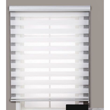 Stores occultants imperméables double couche, résistants aux perforations, pour salle de bain, balcon, chambre, 100 x 150 cm, blancs, installation facile (1/2)